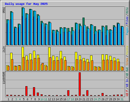 Daily usage for May 2025